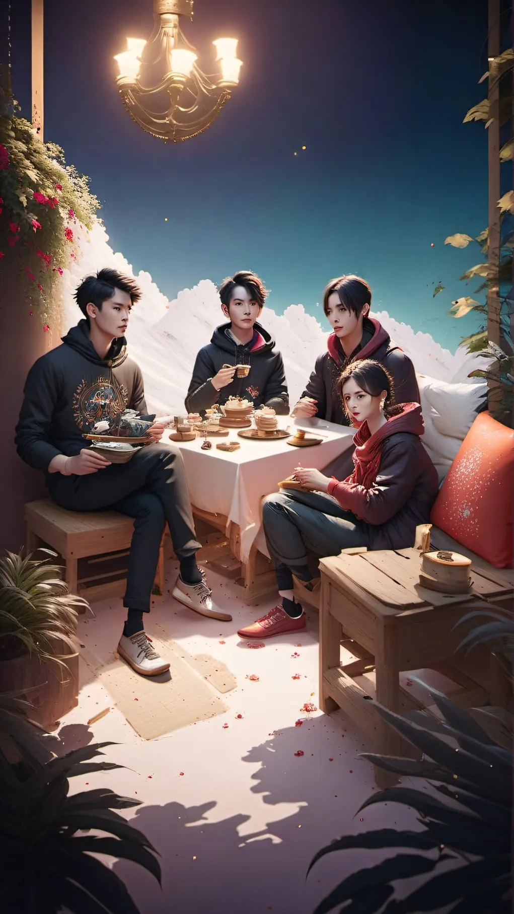 ai character: mhaxtadc sleepover background