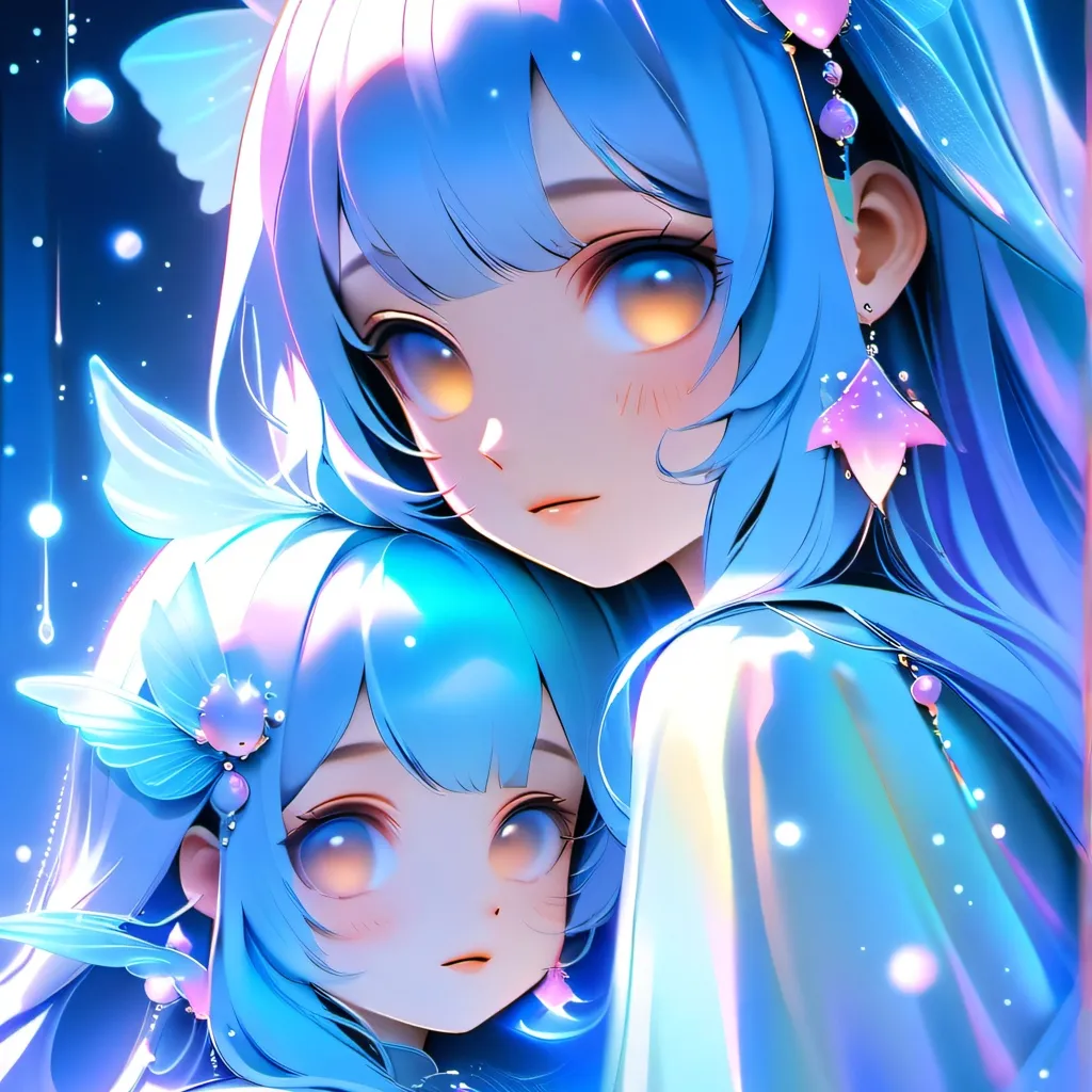 chat with ai character: baby blue and pink