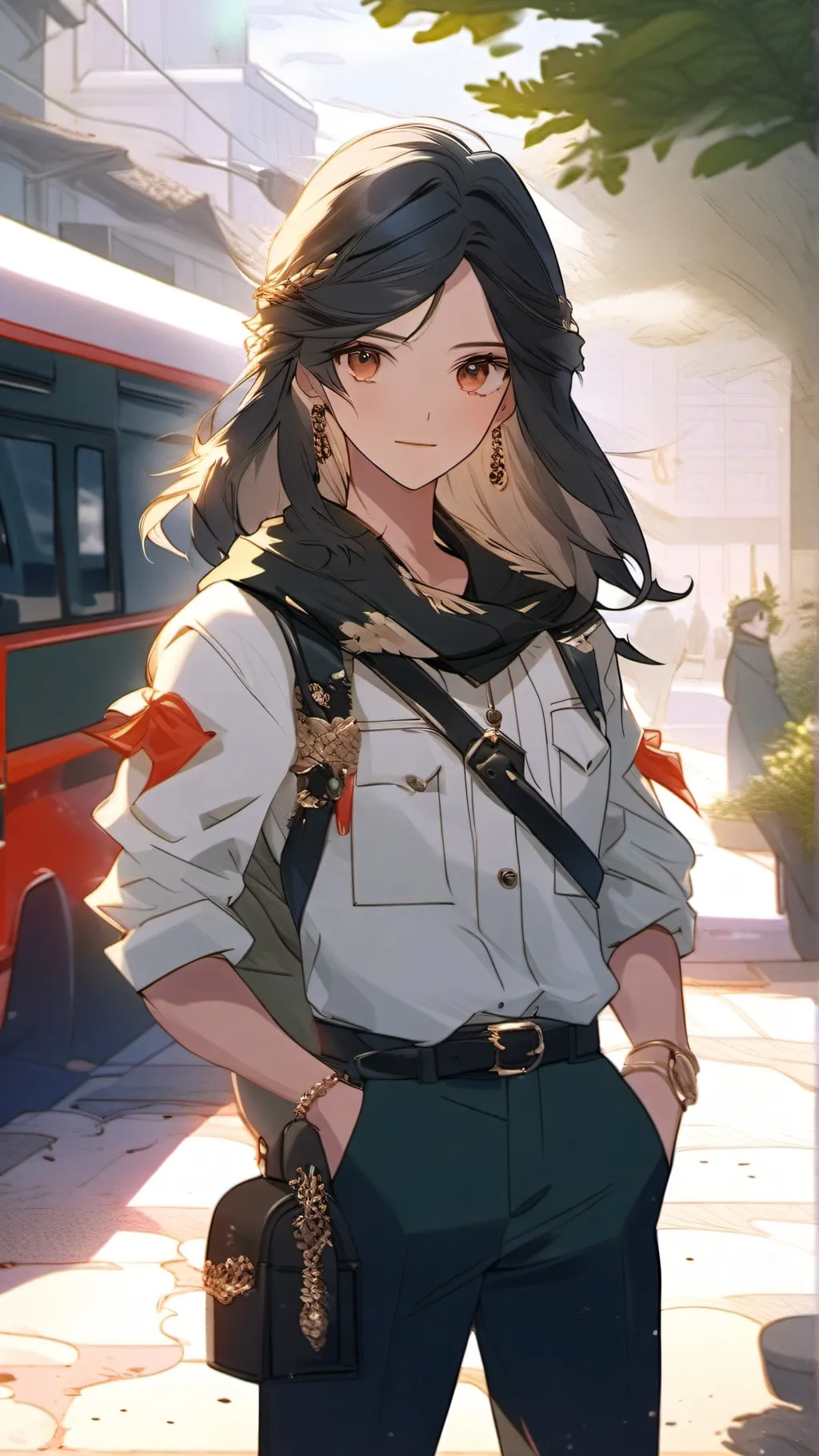 ai character: Chasseuse  background