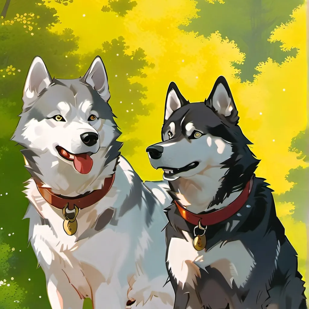 chat with ai character: husky pair