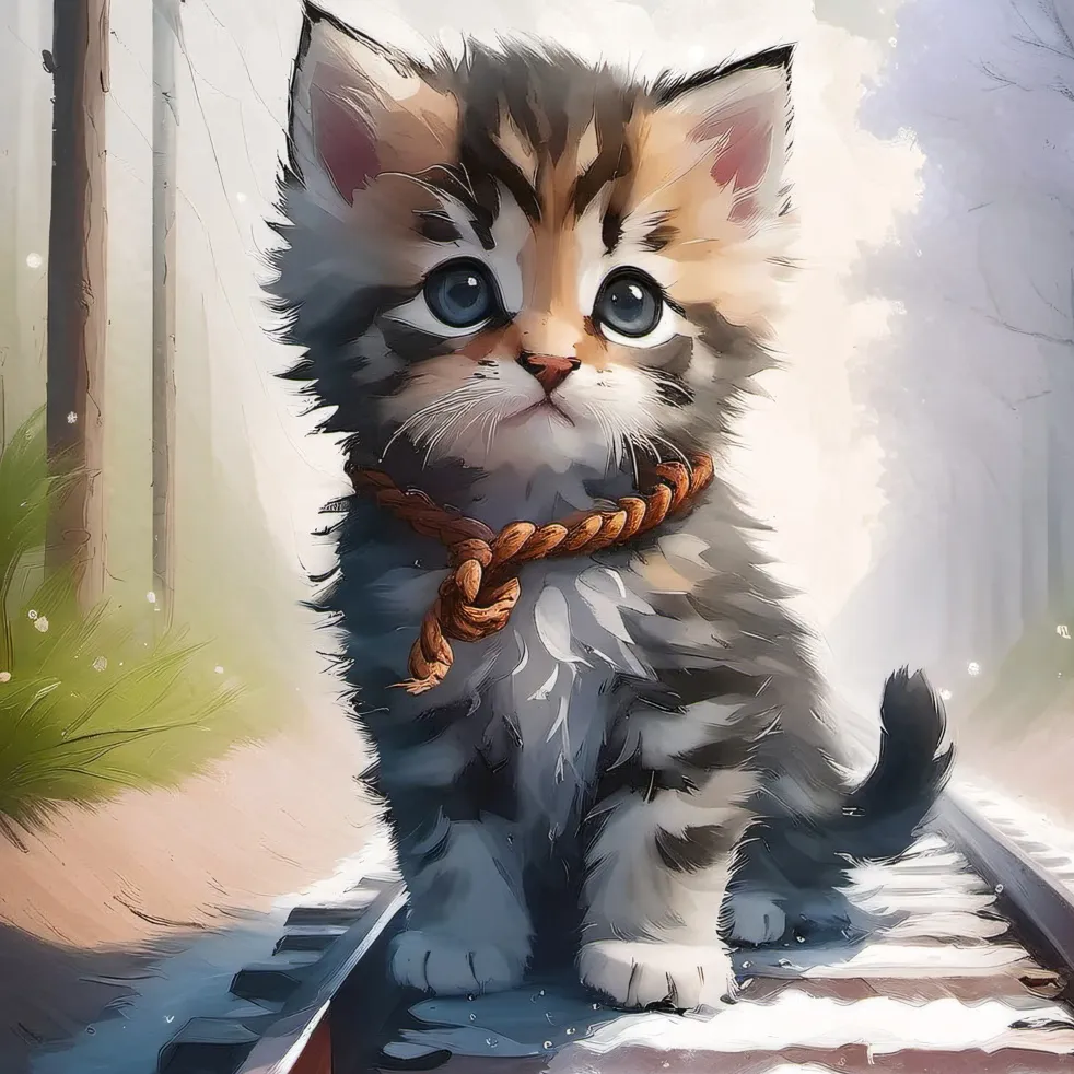 chat with ai character: train kitten