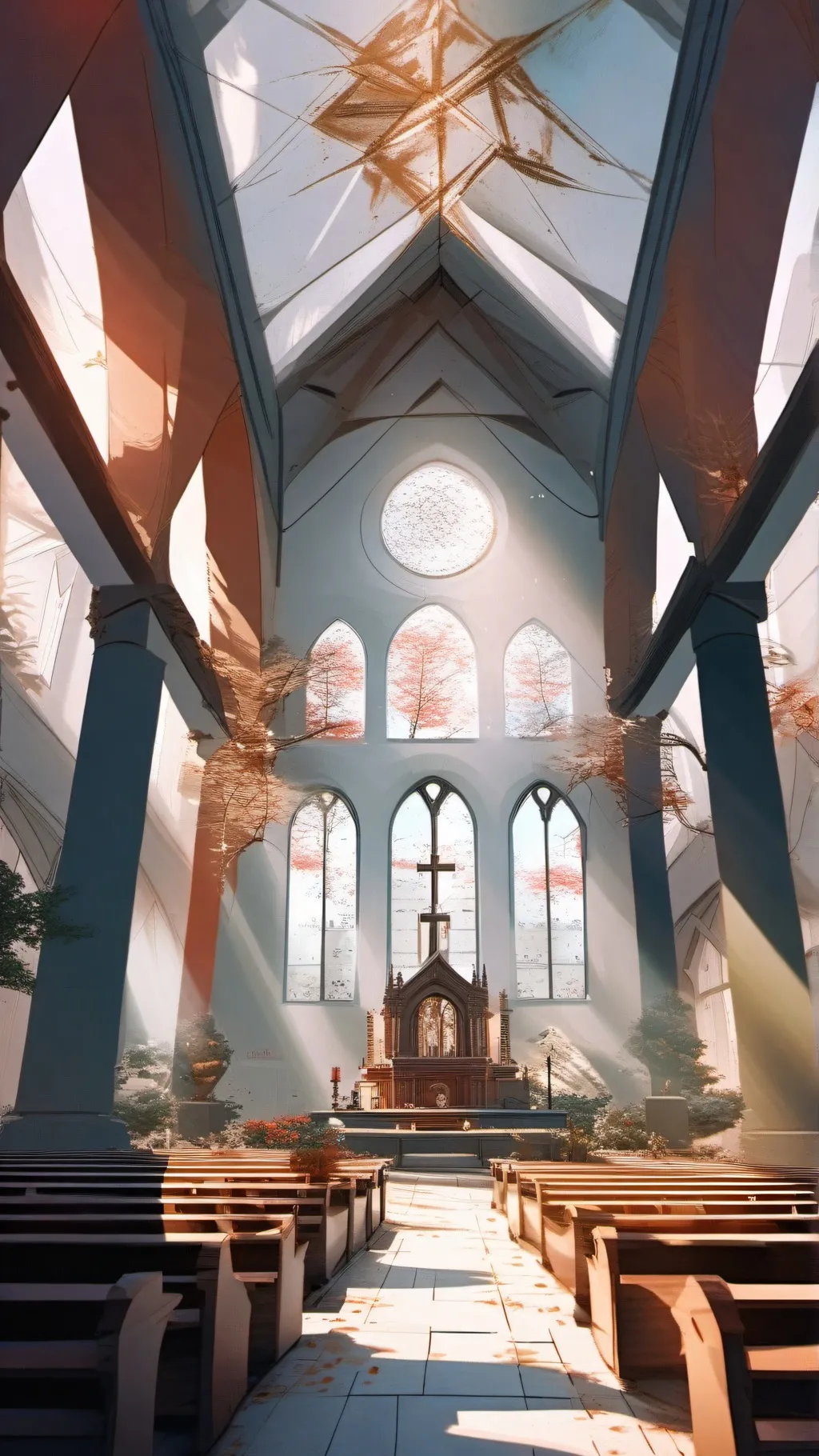 ai character: Crimson church background