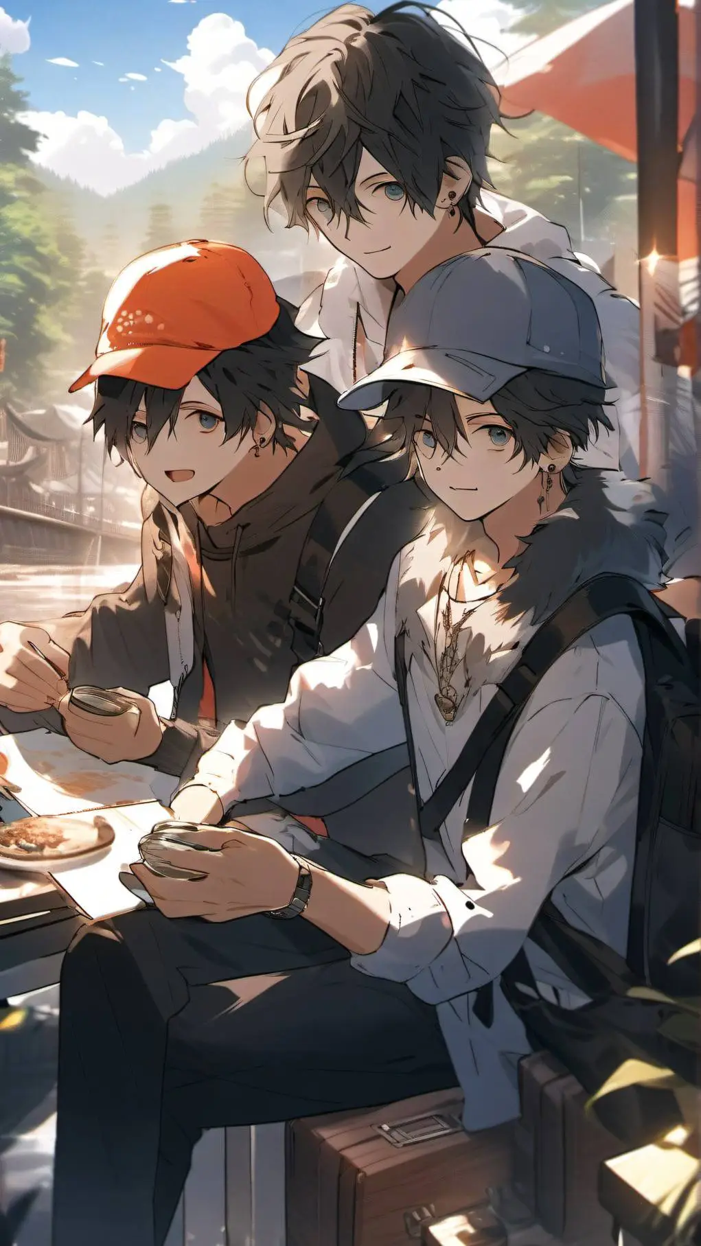 ai character: Socks group trip! background