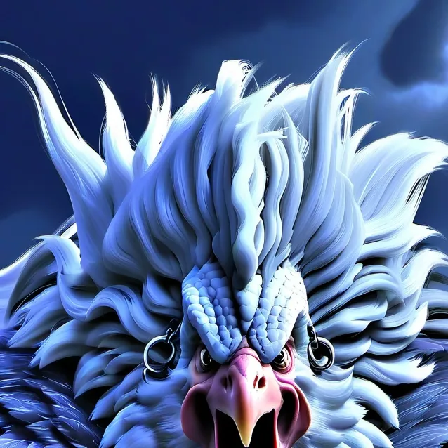 chat with ai character: tall red chicken