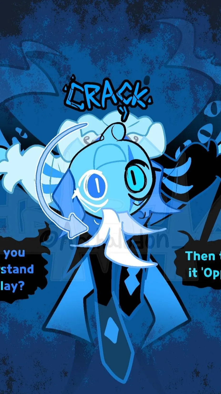 ai character: shadow milk cookie background