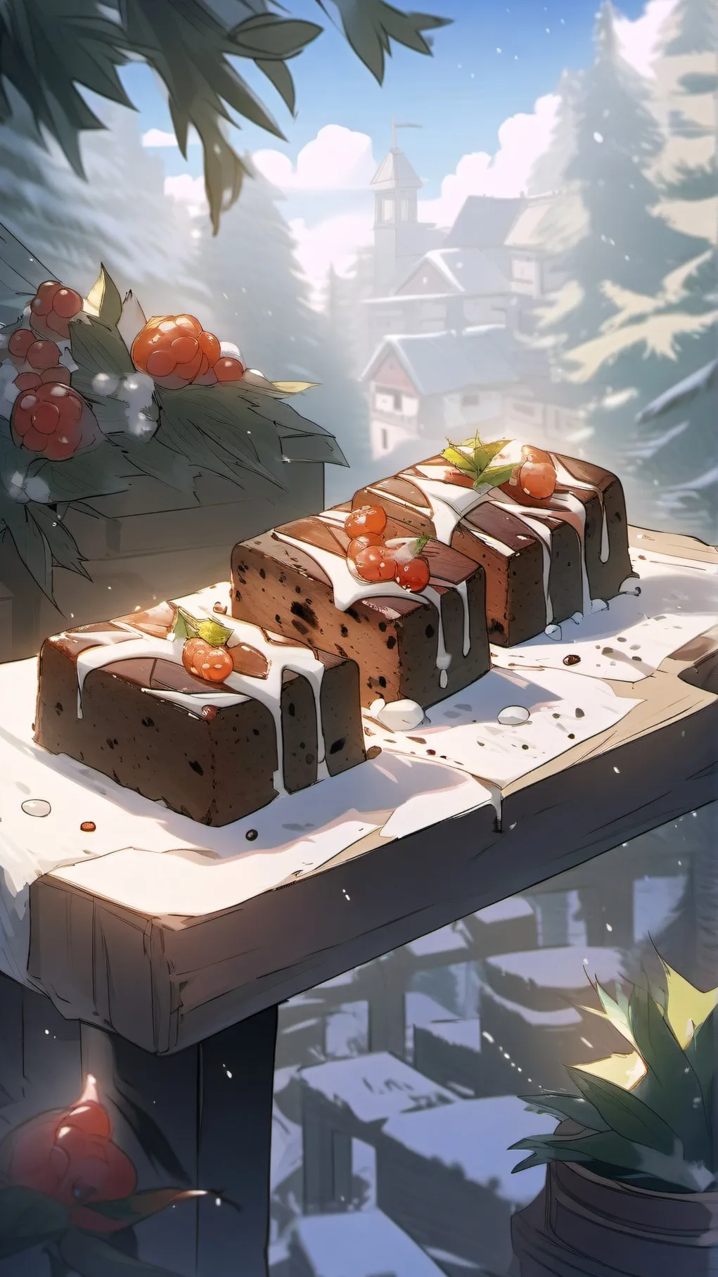 ai character: fruitcake heat~  background