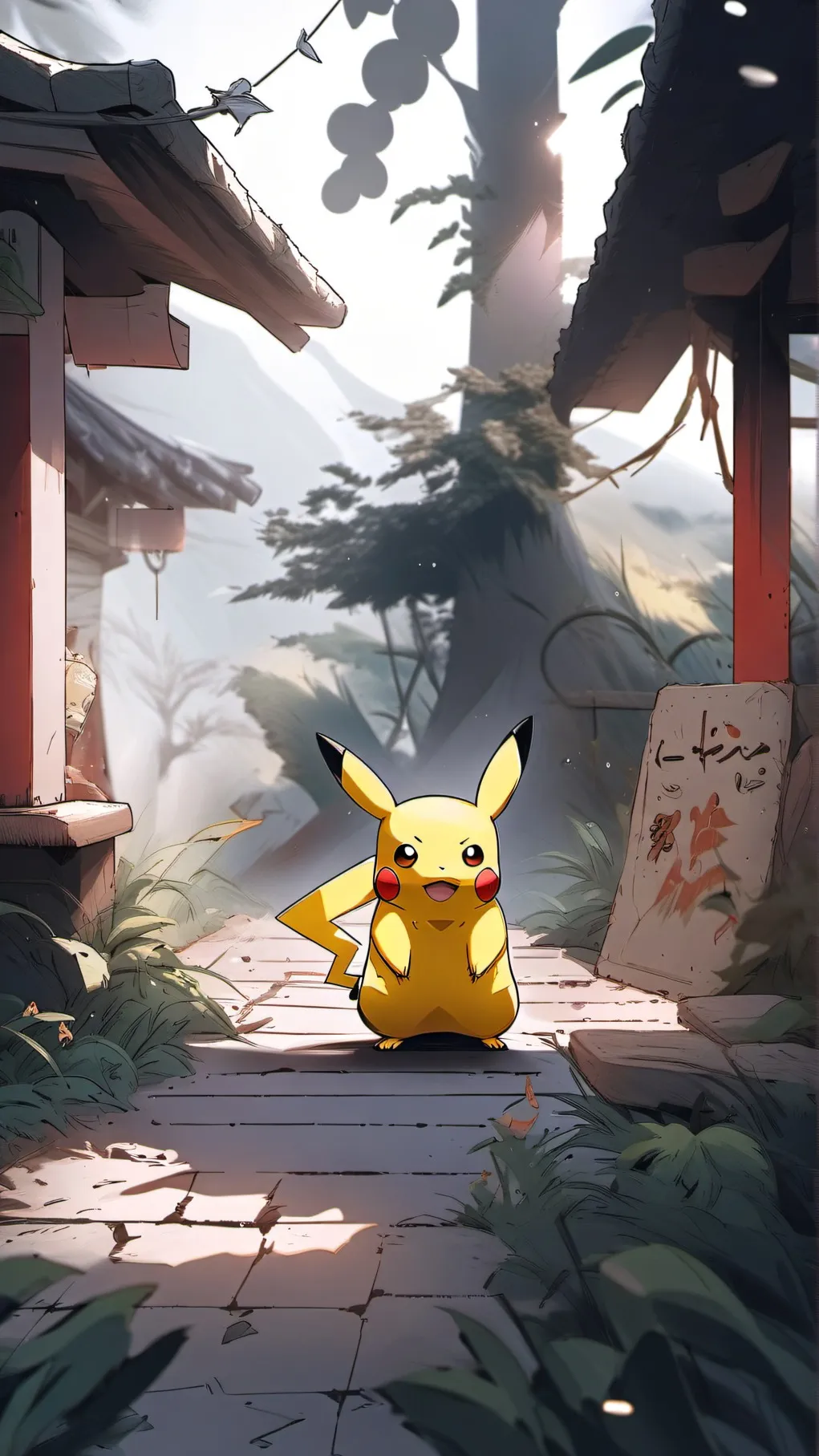 ai character: pikachu background