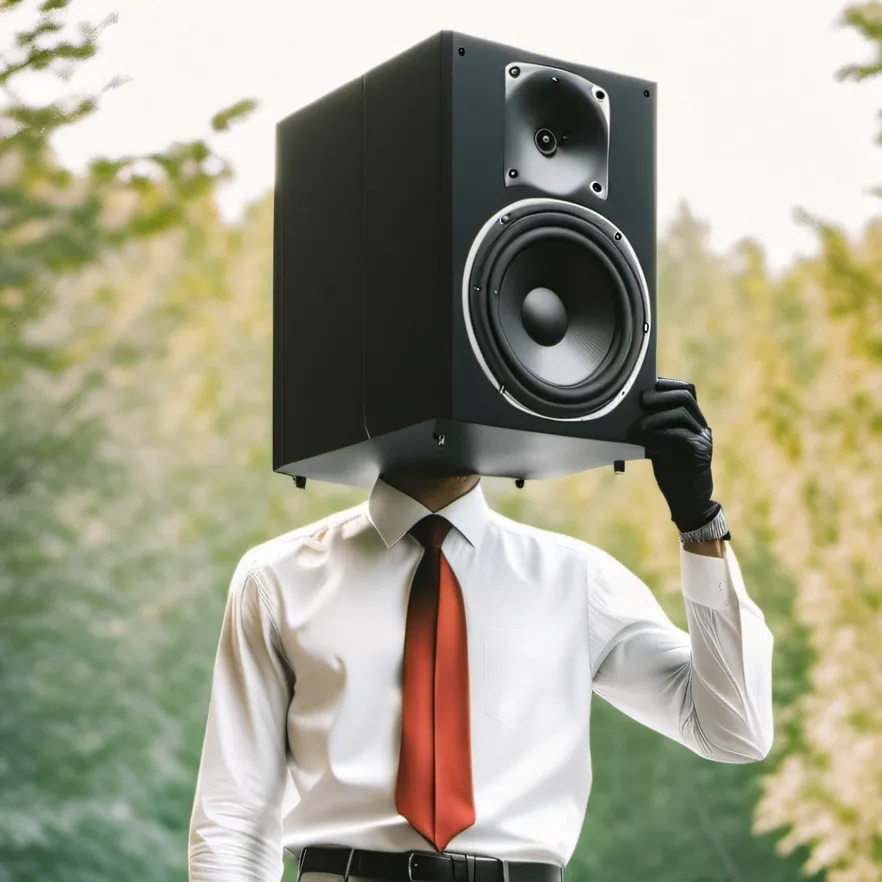 chat with ai character: Large Speaker man