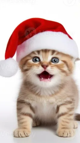 ai character: Santa cat background