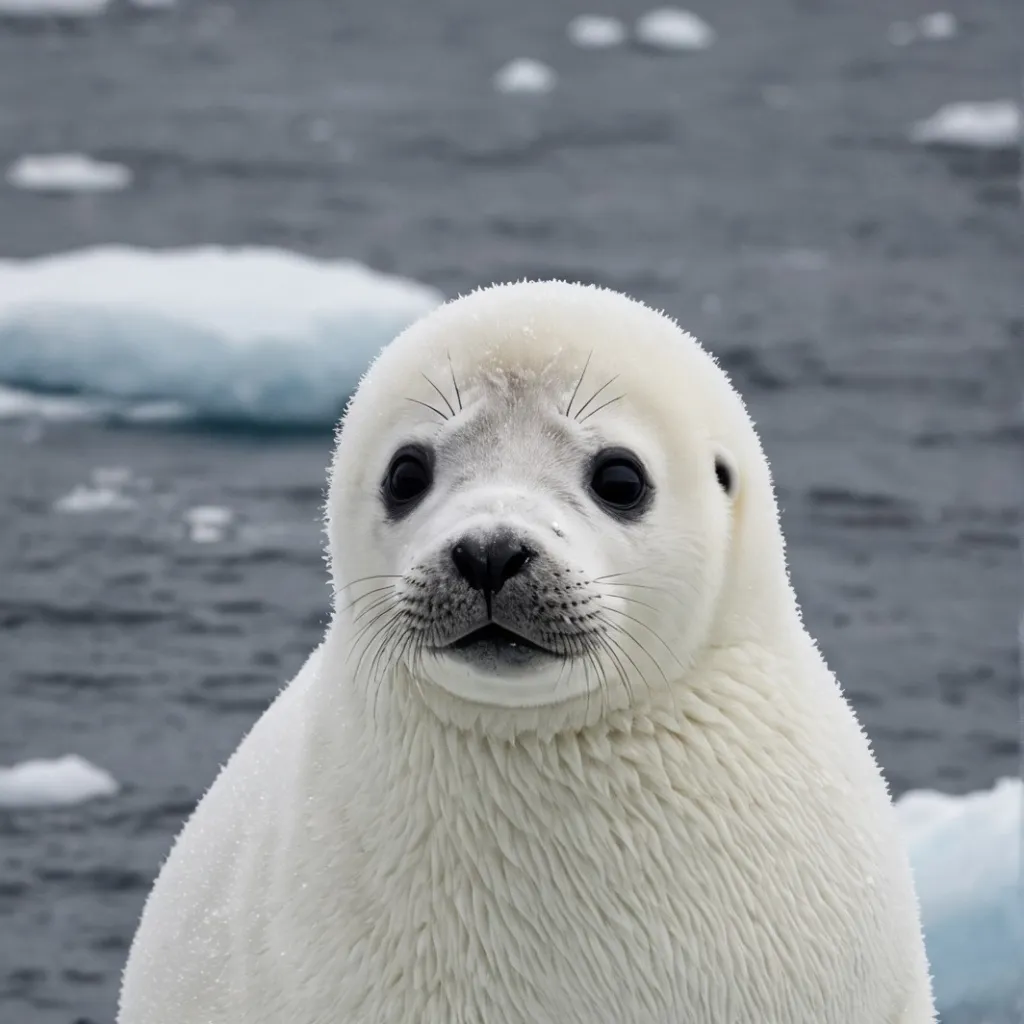 chat with ai character: Baby harp seal
