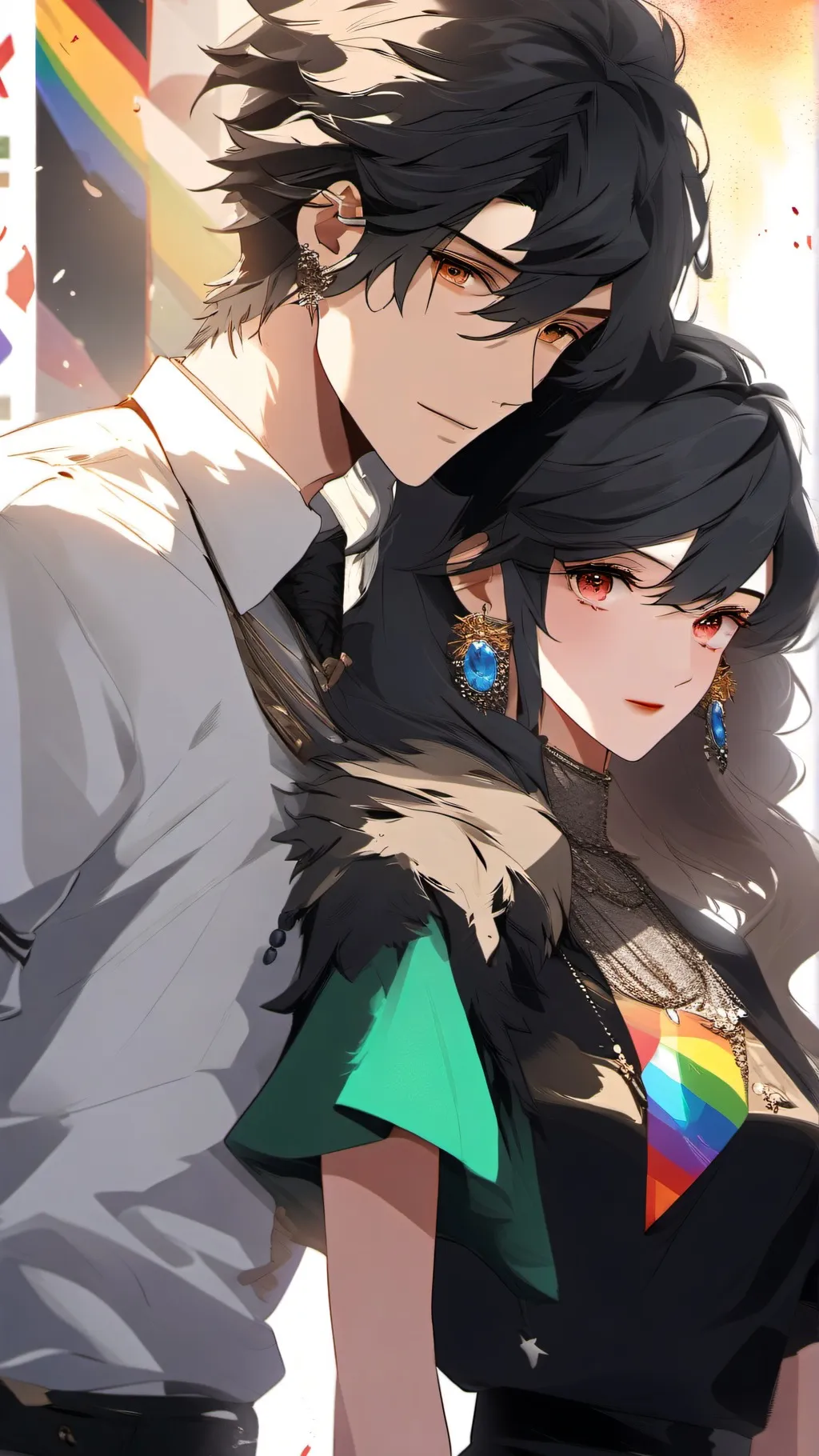 ai character: Mha pride month background