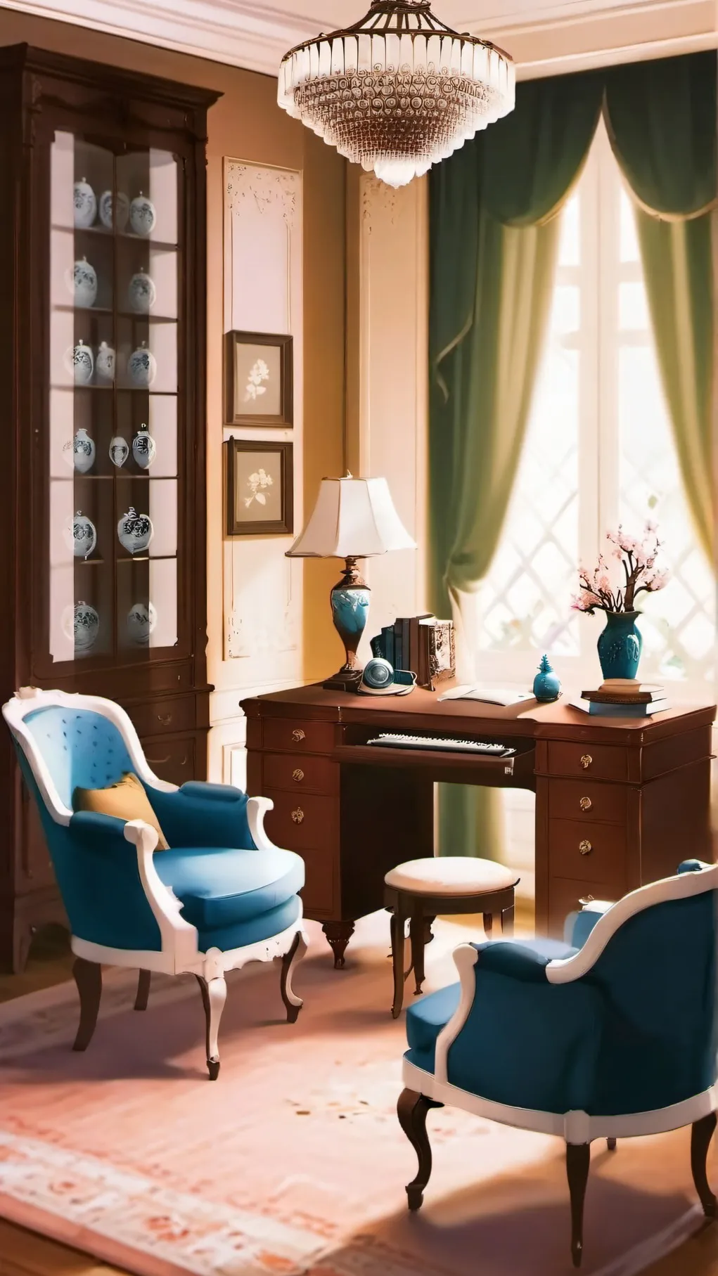 ai character: crystal background