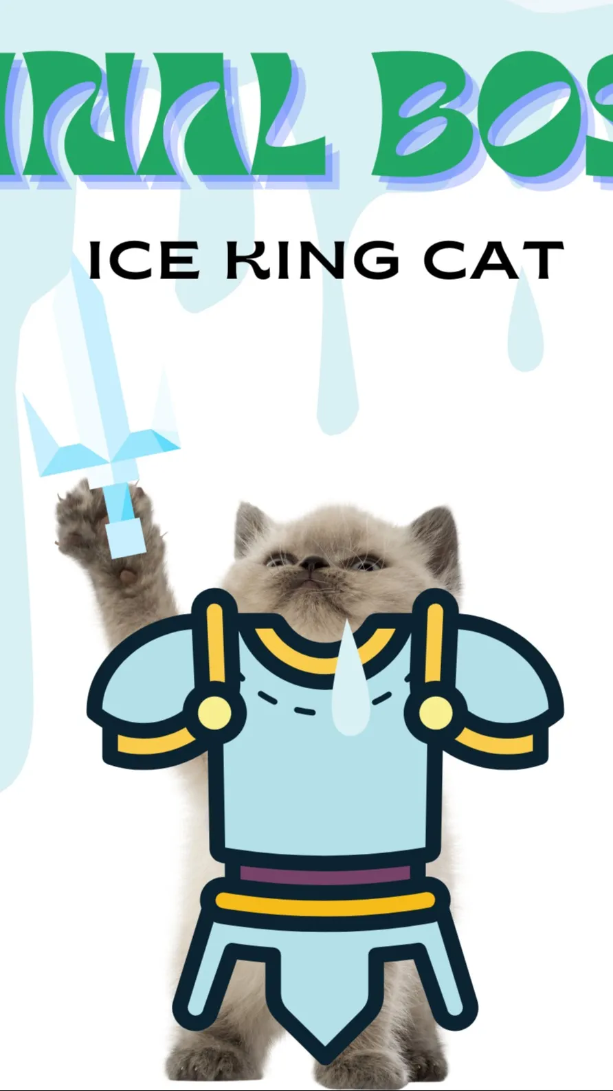 ai character: THE ICE KING CAT background