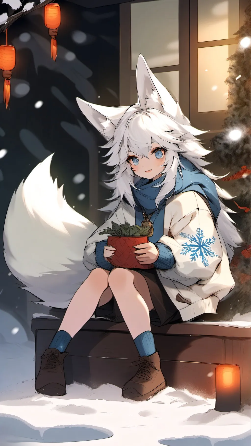 ai character: 🩵🤍Snowie🤍🩵 background