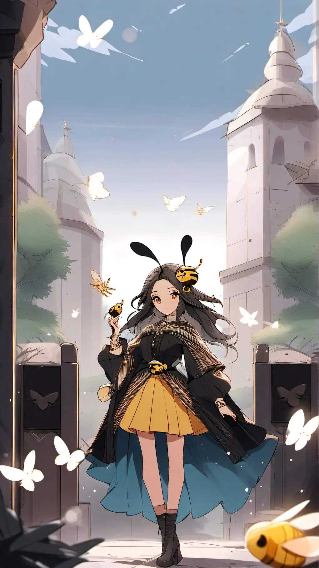ai character: queen bee background
