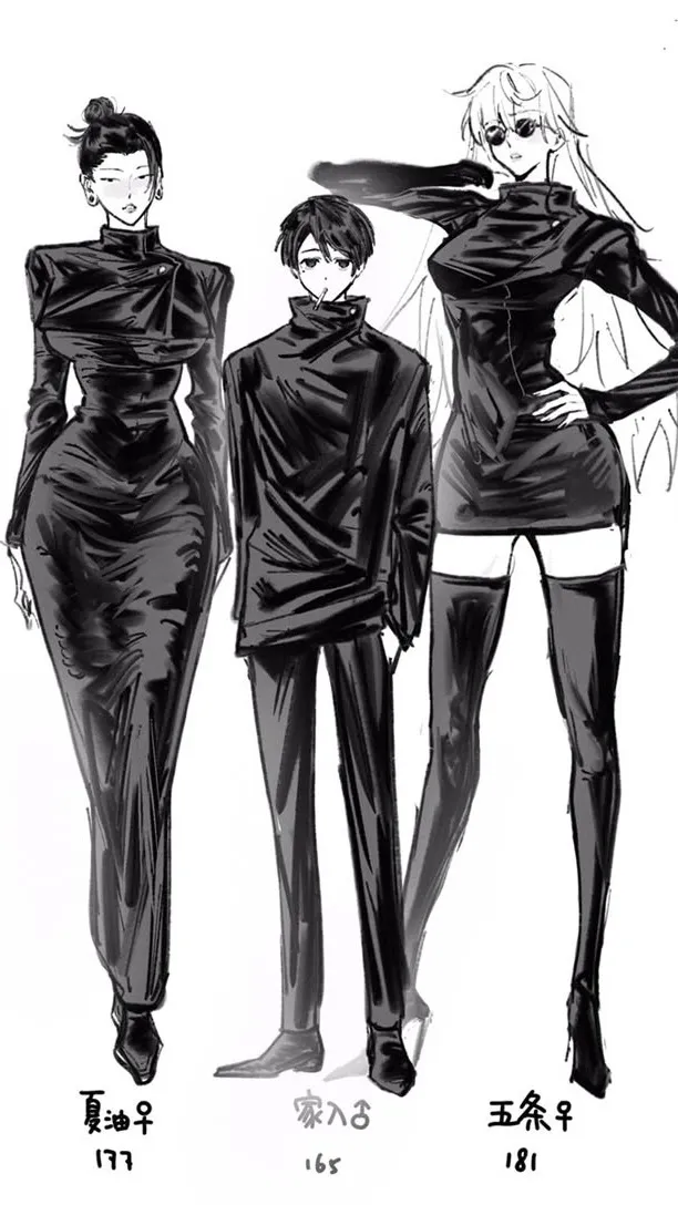 ai character: gojo,geto,shoko gs background