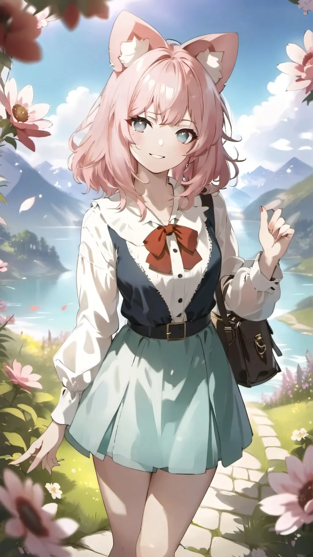 ai character: Nimona + Marvel background