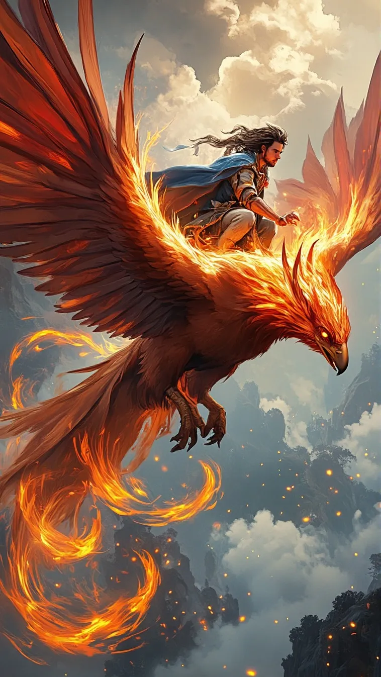 ai character: Ember Cascade background