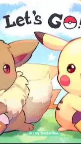 ai character: Eevee and Pikachu background