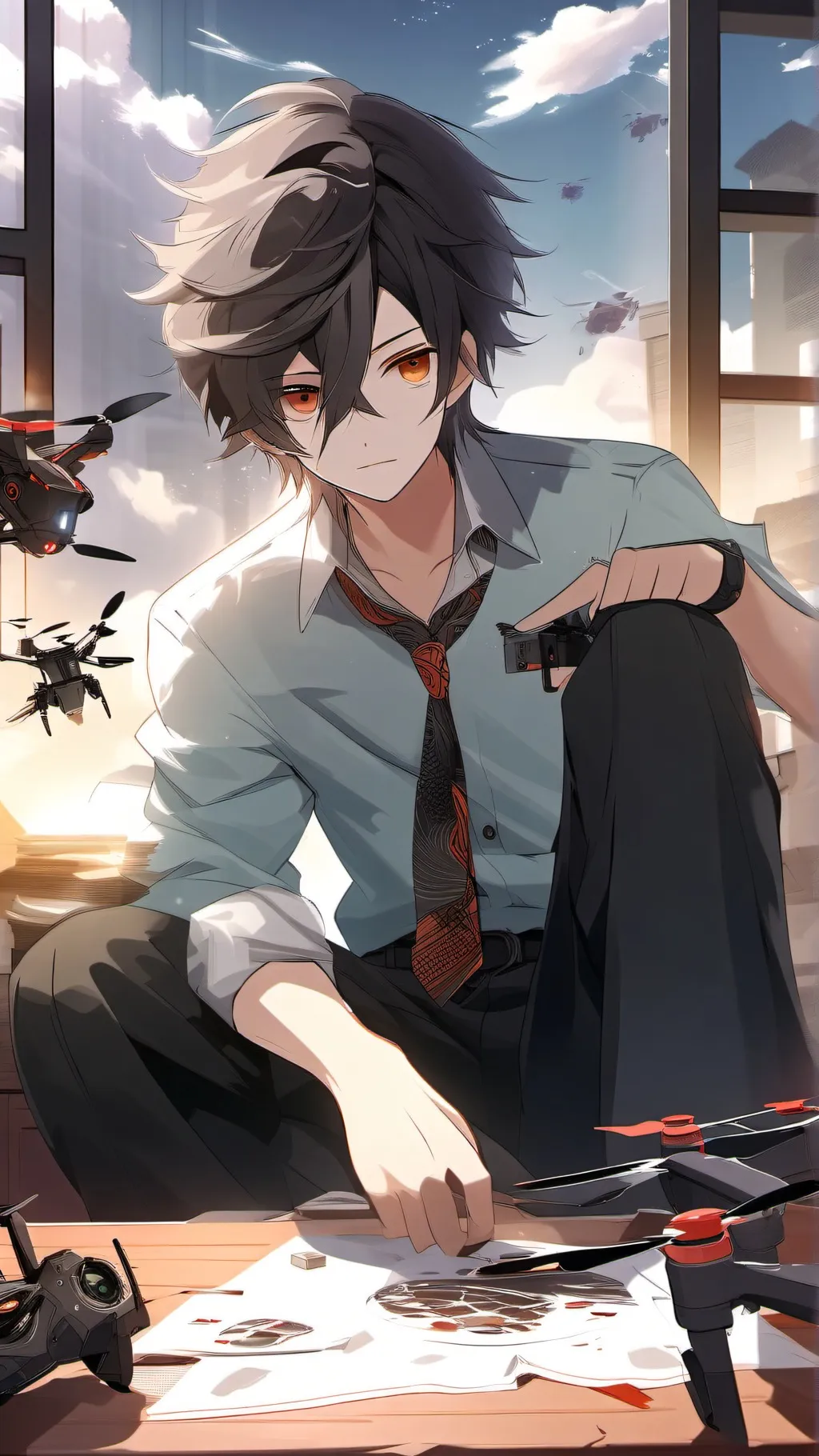 ai character: Murder drones background