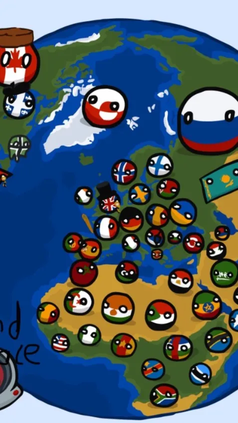 ai character: countryballs background