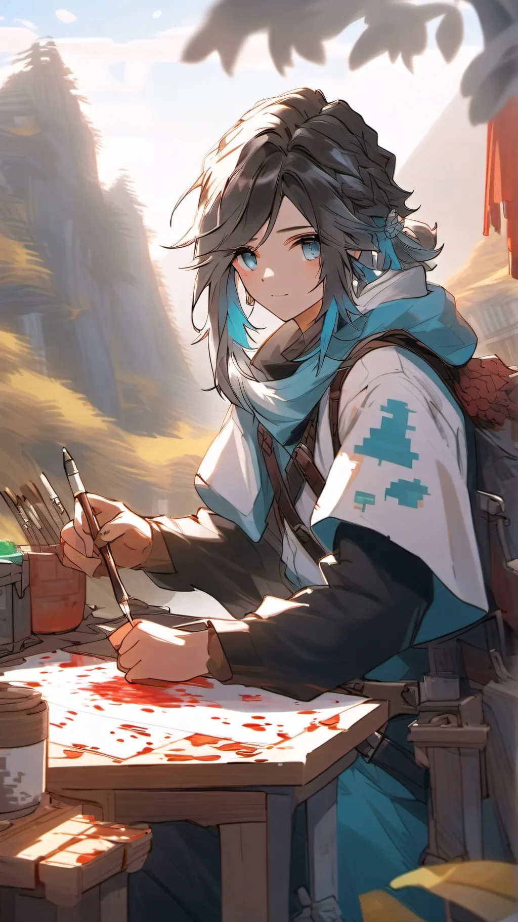 ai character: Painter  background