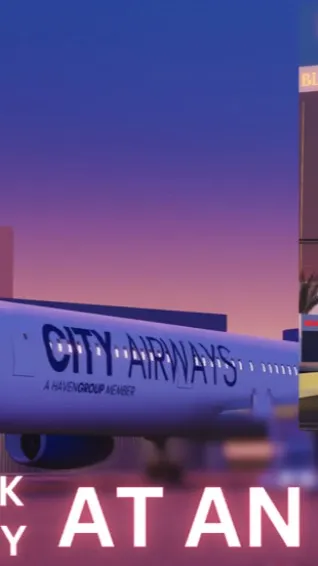 ai character: Work at an airport background