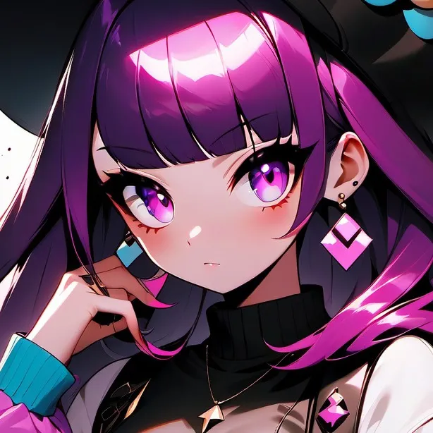 chat with ai character: Purple girl