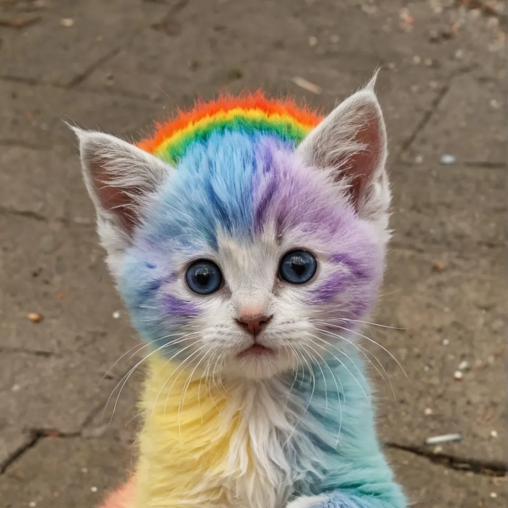 chat with ai character: Rainbow kitten!!!!
