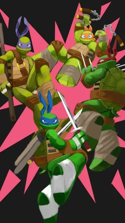 ai character: tmnt green ribbion background
