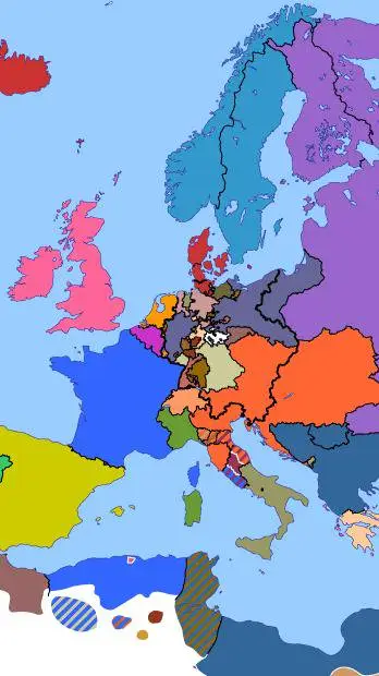 ai character: map of Europe 1854 background