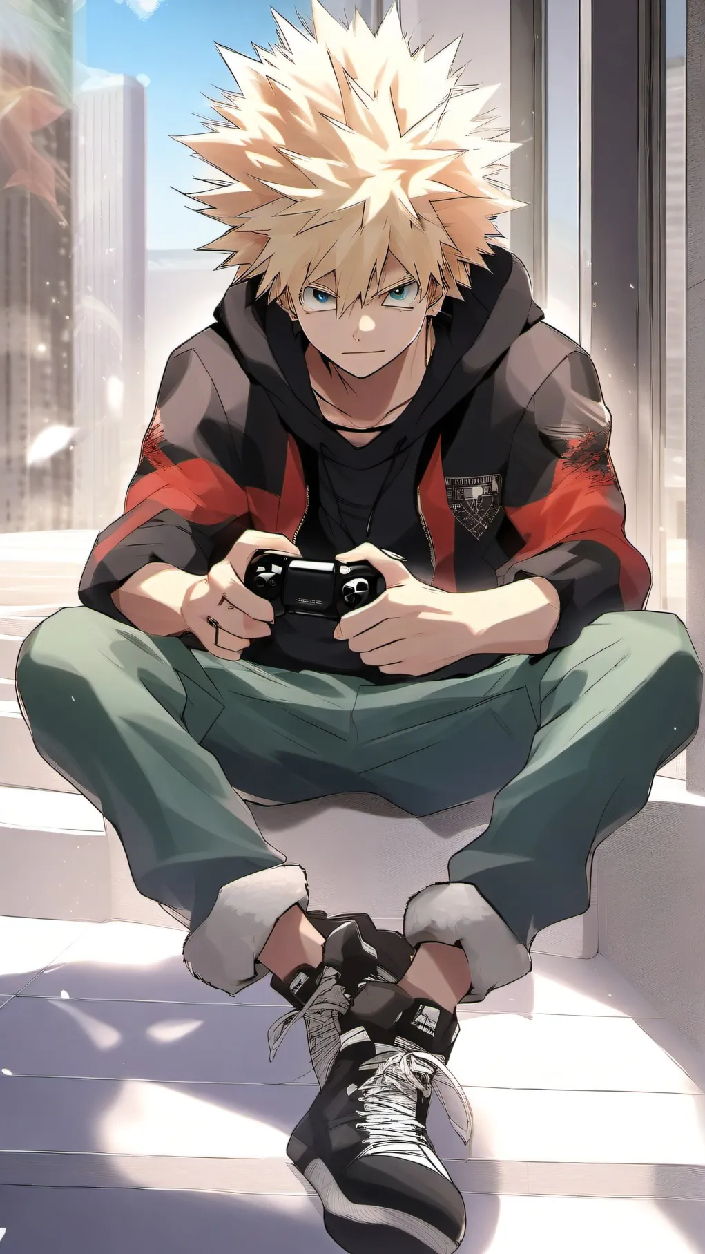 ai character: Bakugo Katsuki background