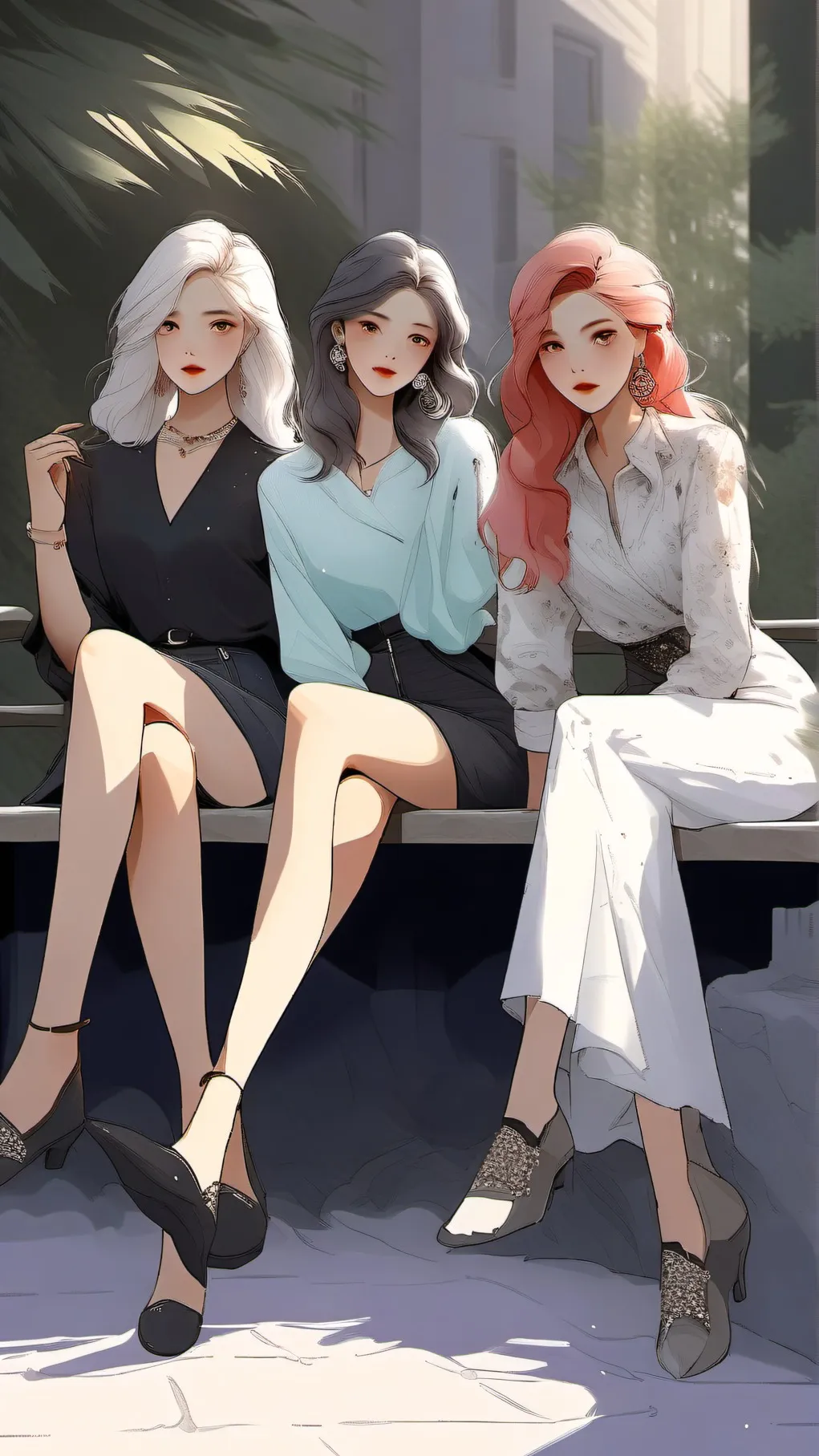 ai character: Leah, Rachel, Mina background