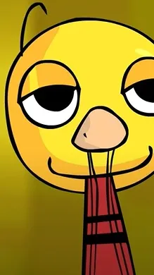 ai character: silly guitar background