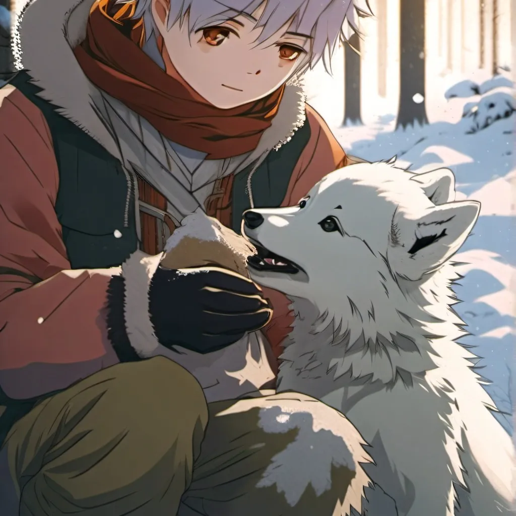 chat with ai character: baby wolf hybrid