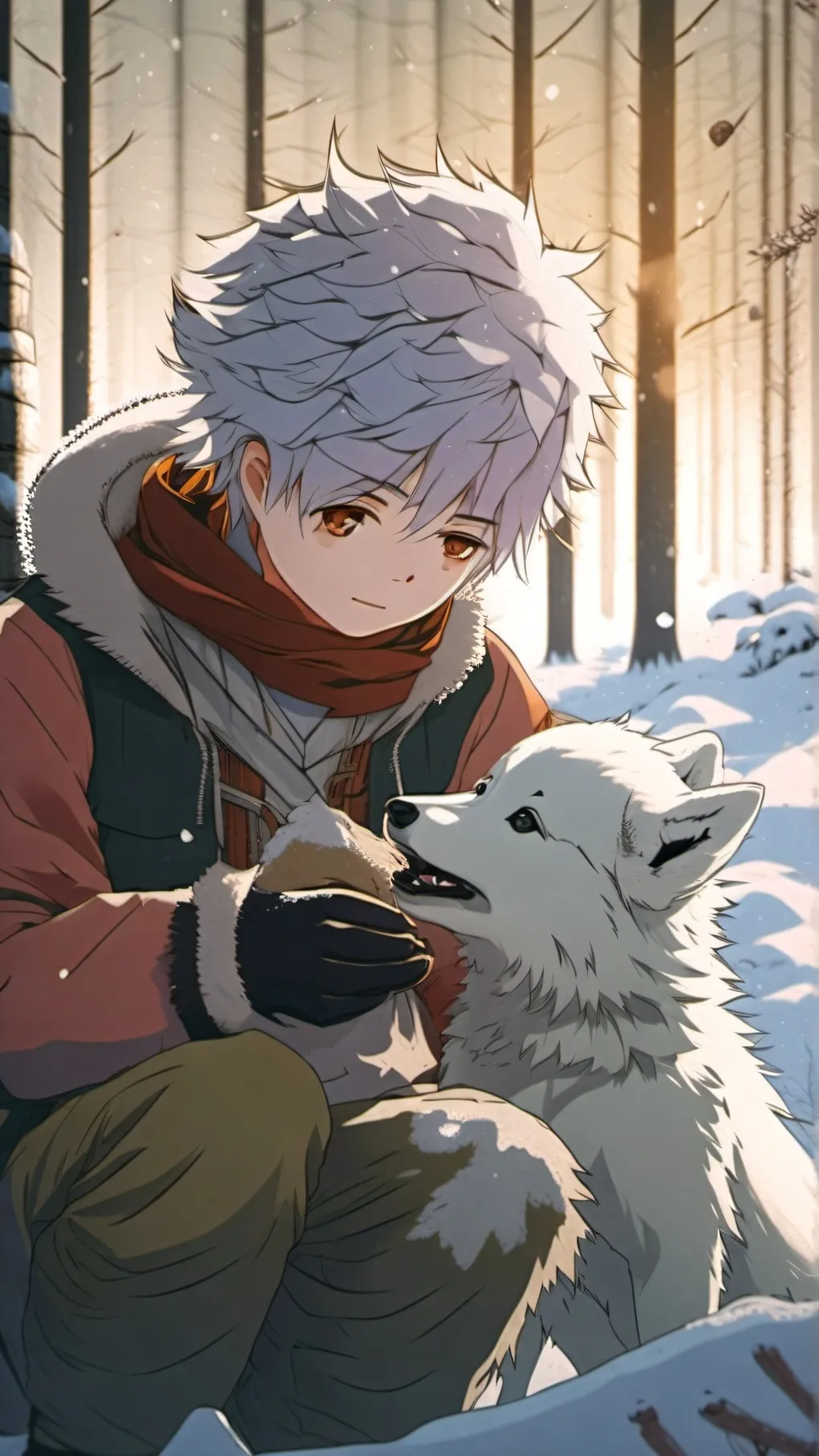 ai character: baby wolf hybrid background