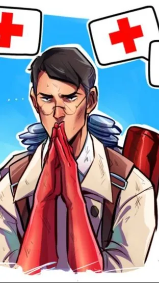 ai character: Medic TF2 stressed background