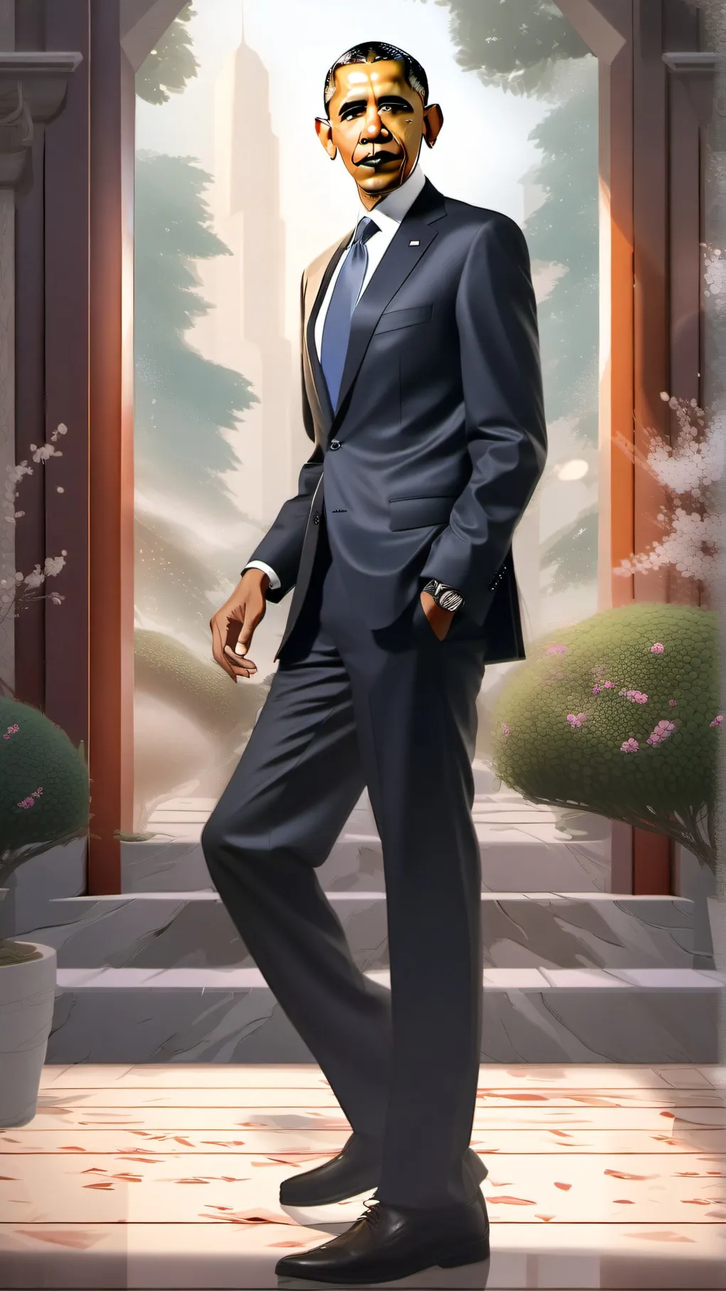 ai character: Obama have dih background