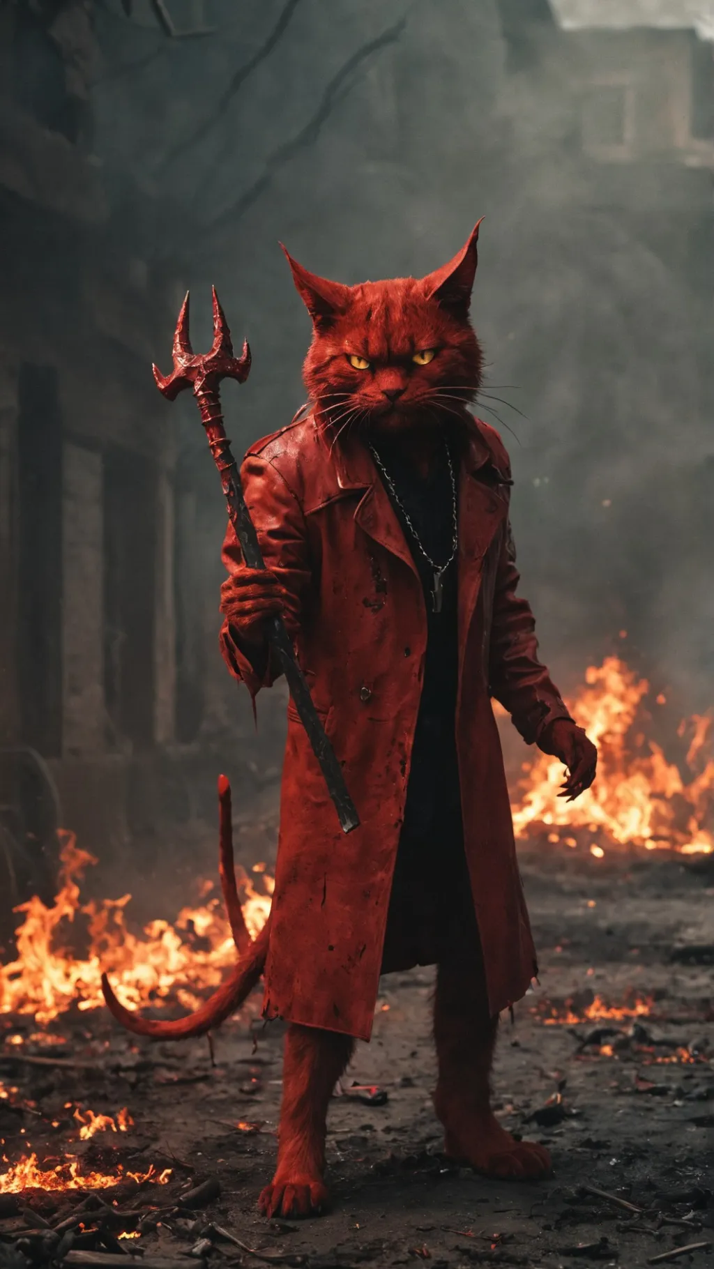 ai character: DEVIL CAT background