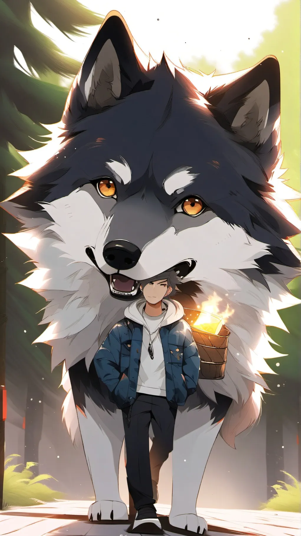 ai character: Wolfy background