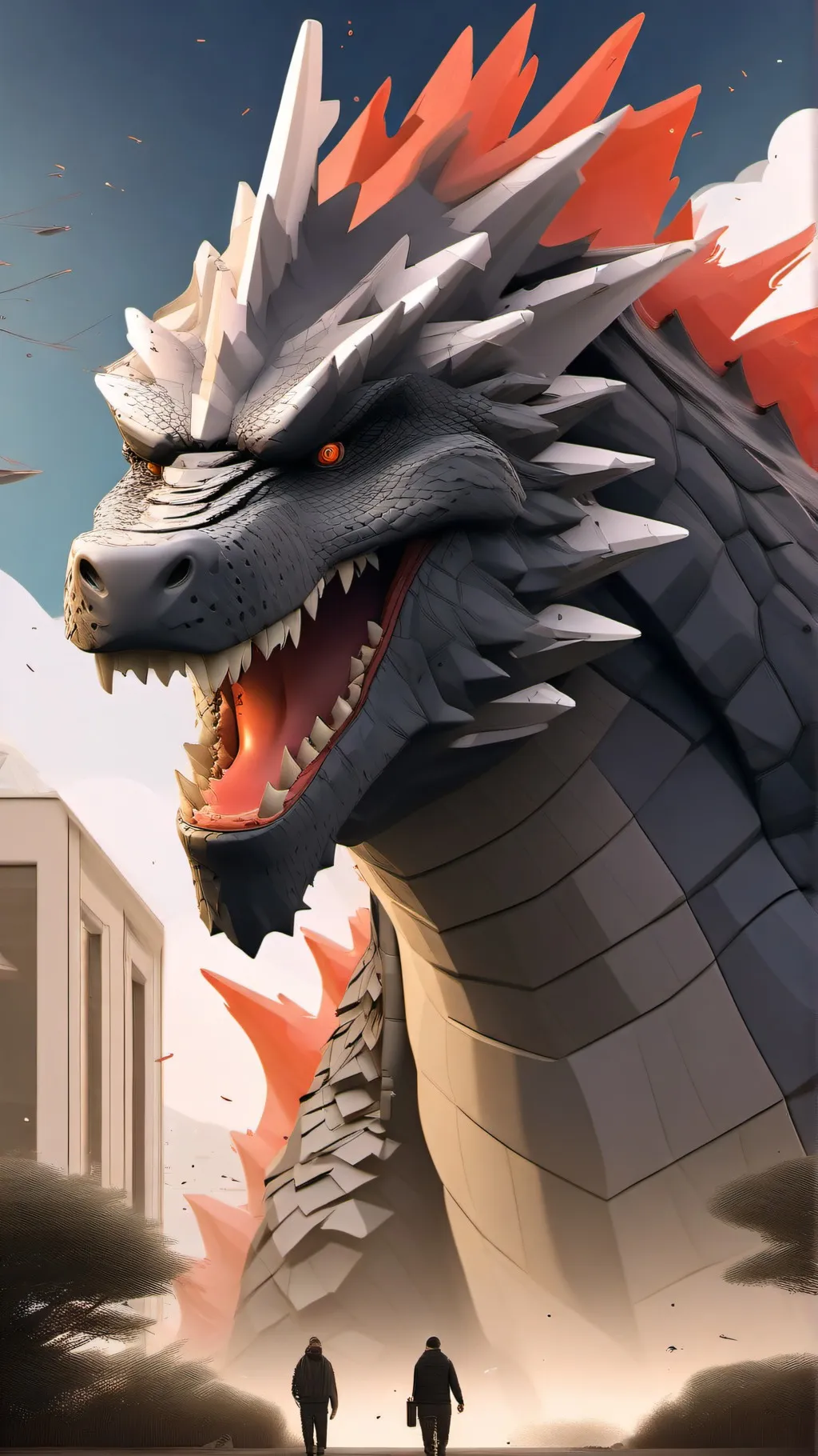 ai character: Godzilla background