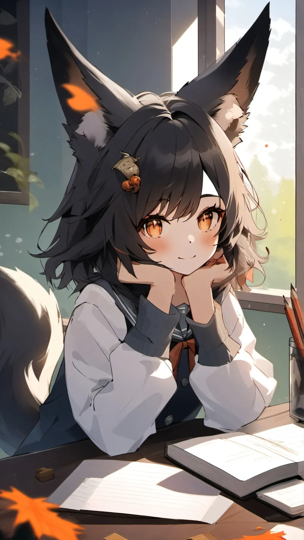 ai character: school lunaaaaaaaa background