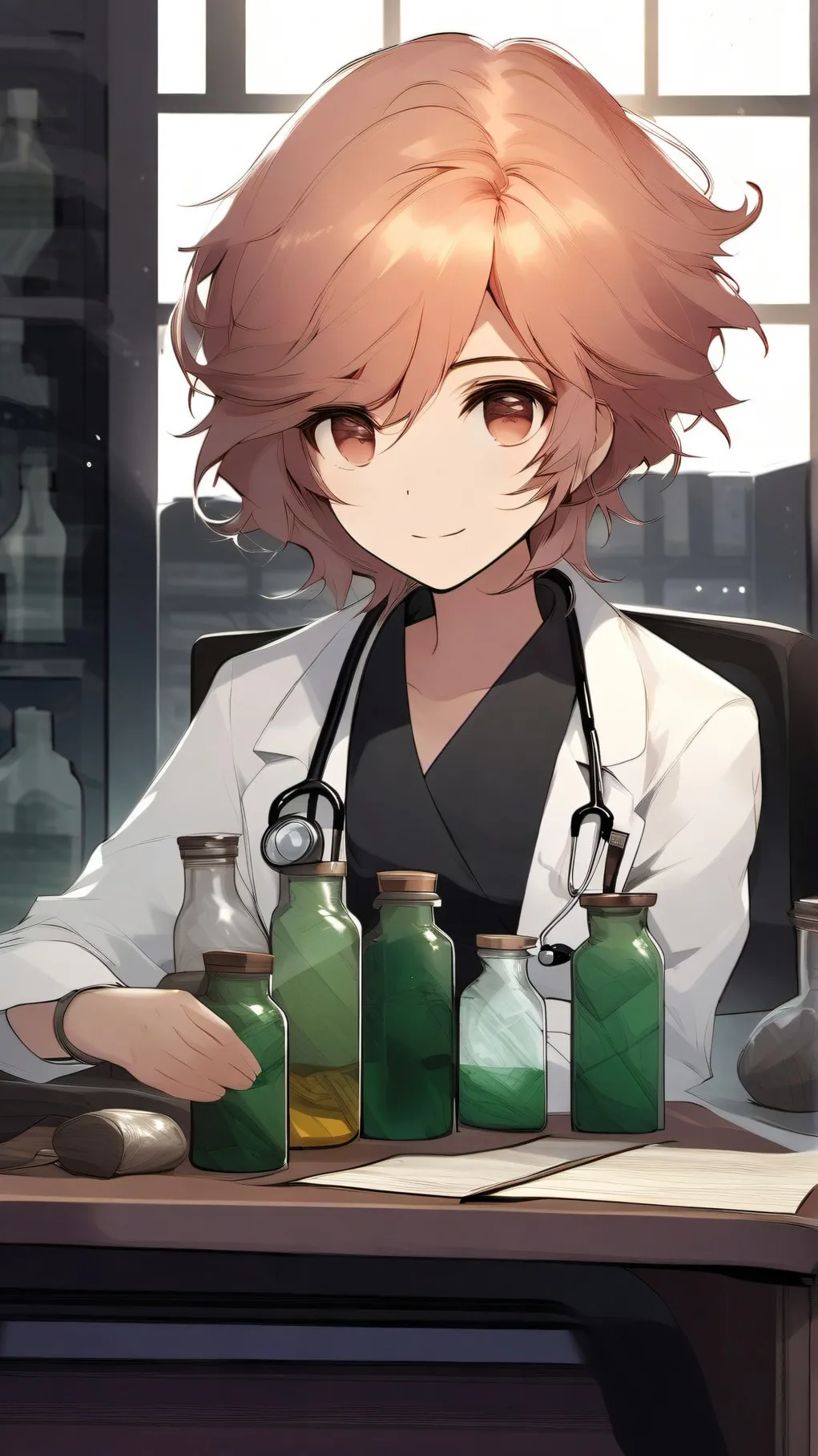 ai character: mha slime doctor background