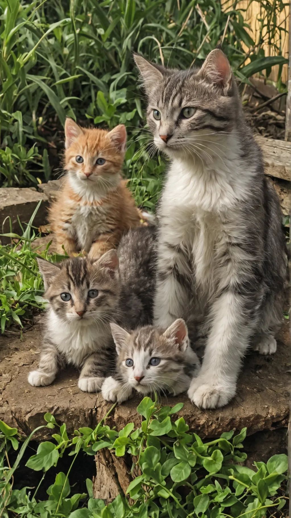 ai character: Mama cat background