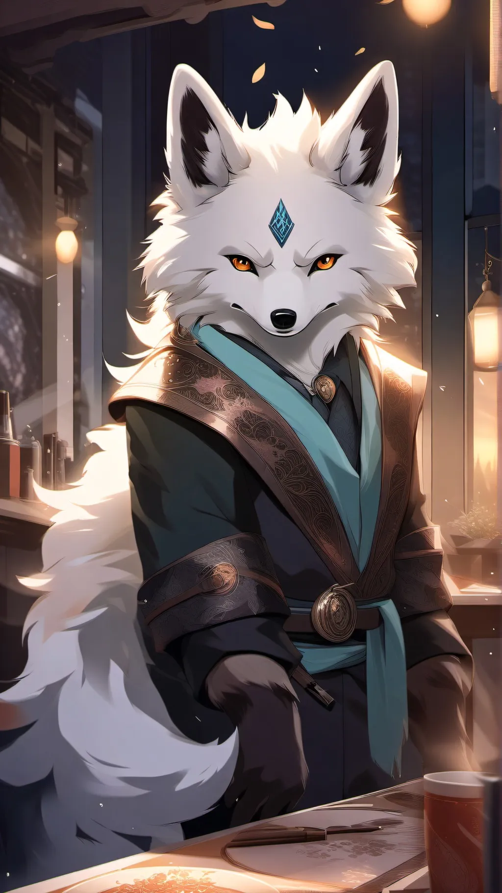 ai character: Furry guard background