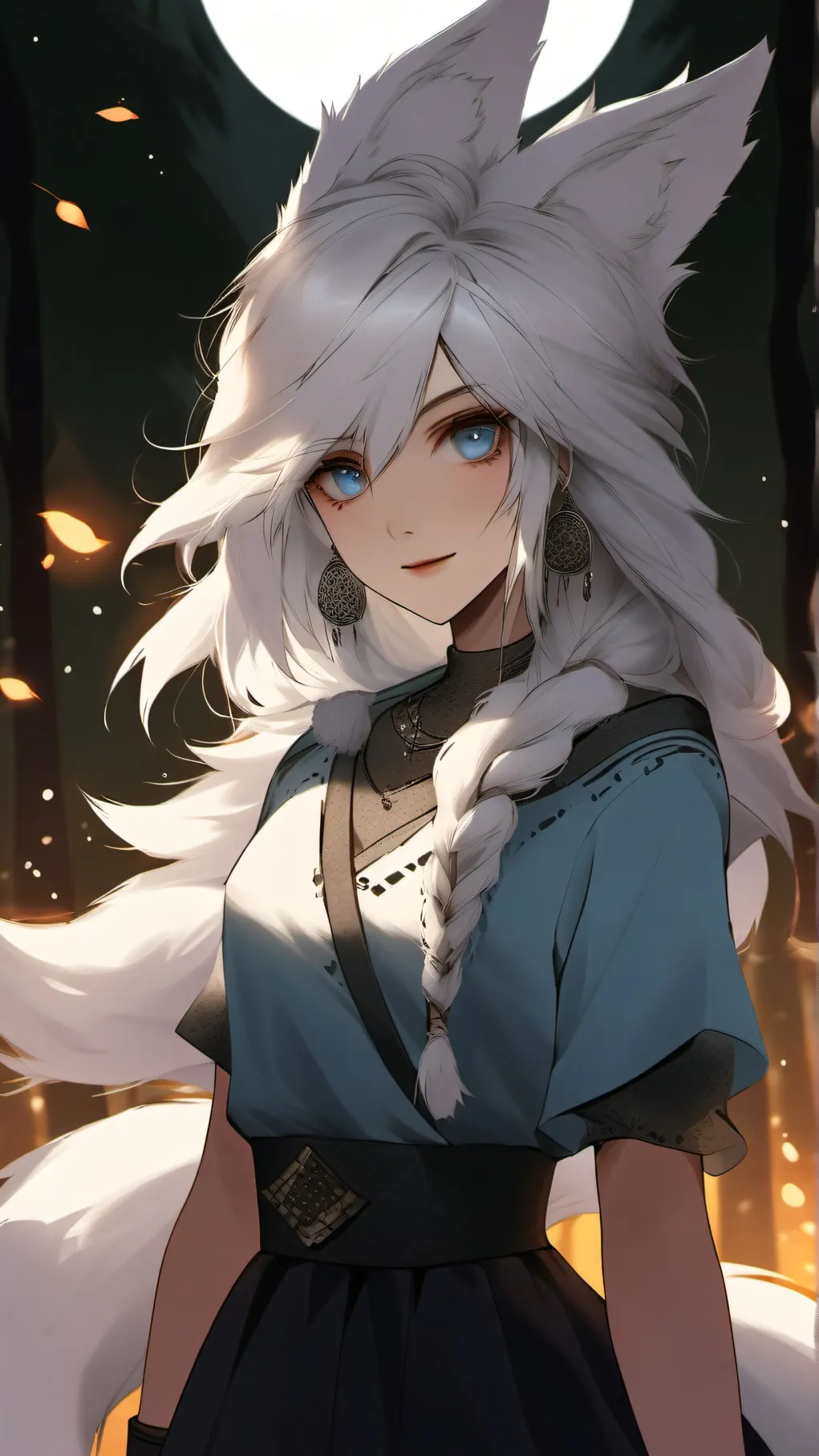 ai character: Luna and pack background