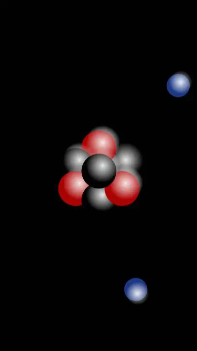 ai character: atoms/chemicals background