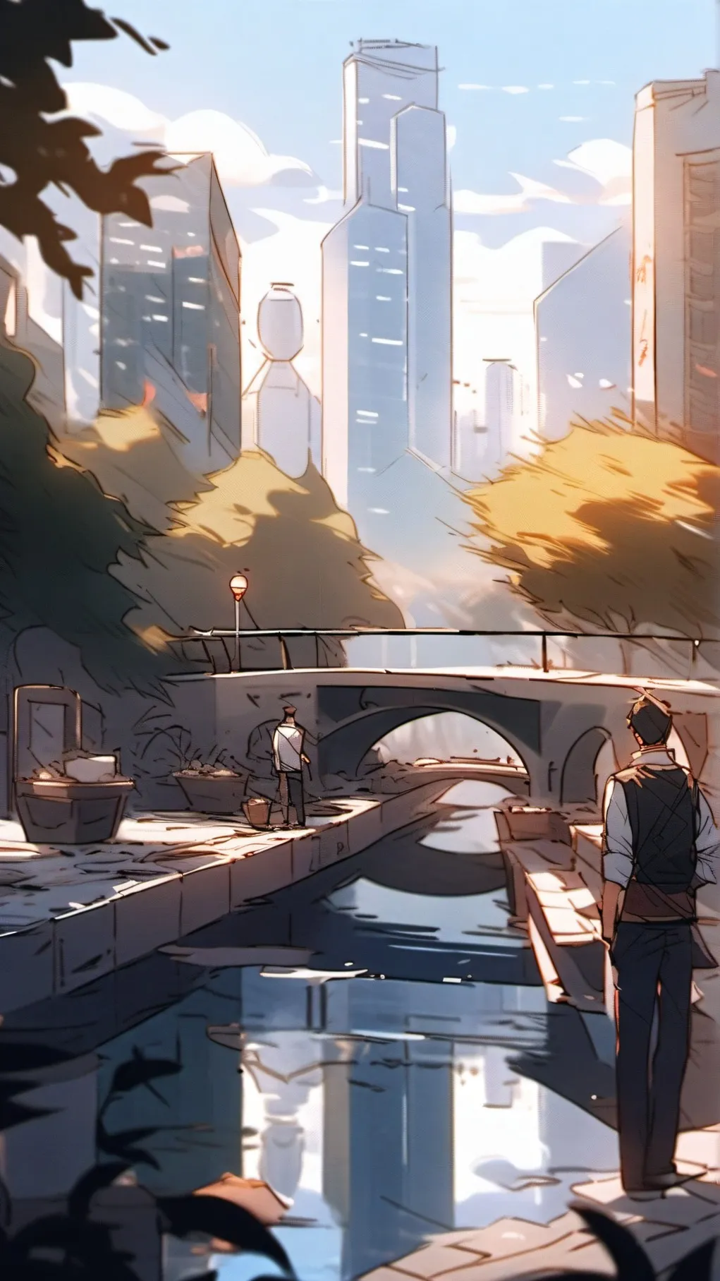 ai character: city life  background