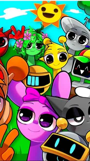 ai character: 🌈SPRUNKI🌈 background