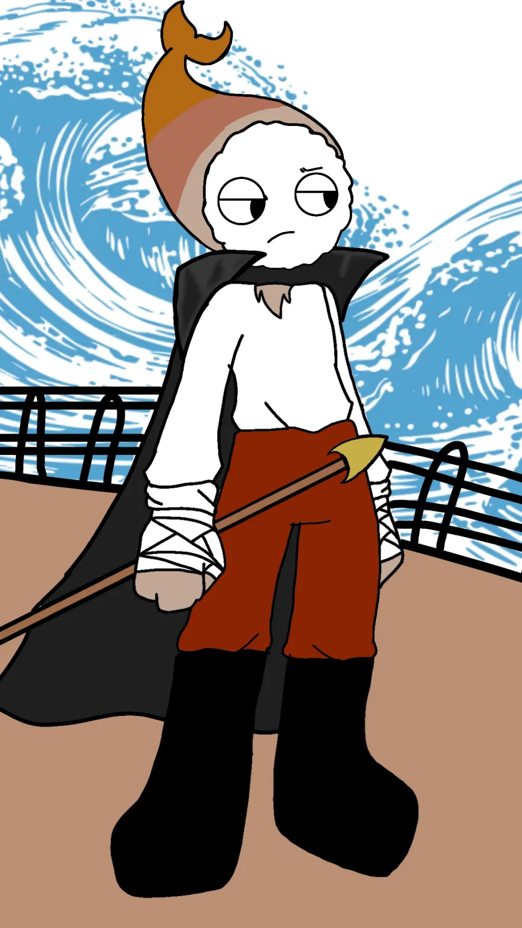 ai character: Fruitcake Undersea background